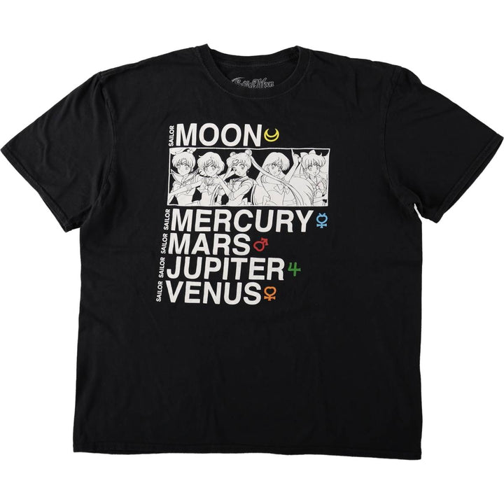 SAILOR MOON Sailor Moon Anime Character Print T-Shirt Men's XL cotton black type Vintage Second Hand
