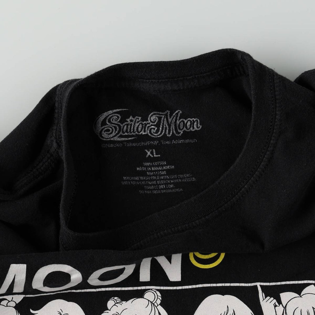 SAILOR MOON Sailor Moon Anime Character Print T-Shirt Men's XL cotton black type Vintage Second Hand