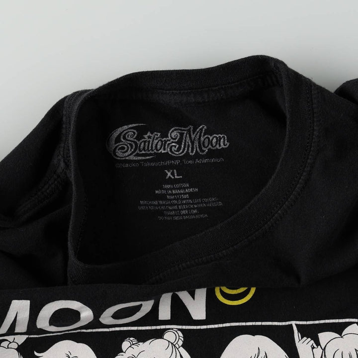 SAILOR MOON Sailor Moon Anime Character Print T-Shirt Men's XL cotton black type Vintage Second Hand