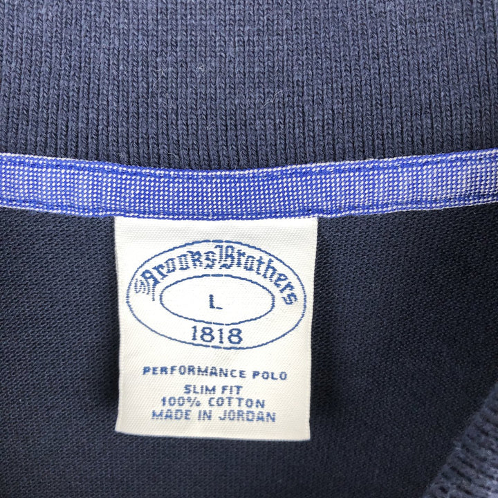 Brooks Brothers 1818 One-Point Long-Sleeve Polo Shirt, Men's Size L (approx.) cotton black type Vintage Second Hand