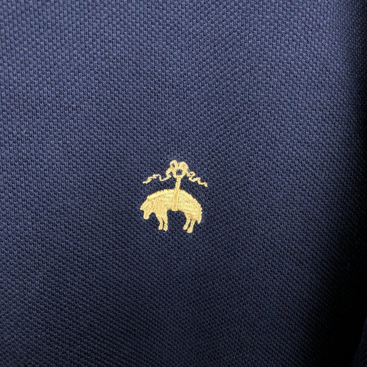Brooks Brothers 1818 One-Point Long-Sleeve Polo Shirt, Men's Size L (approx.) cotton black type Vintage Second Hand