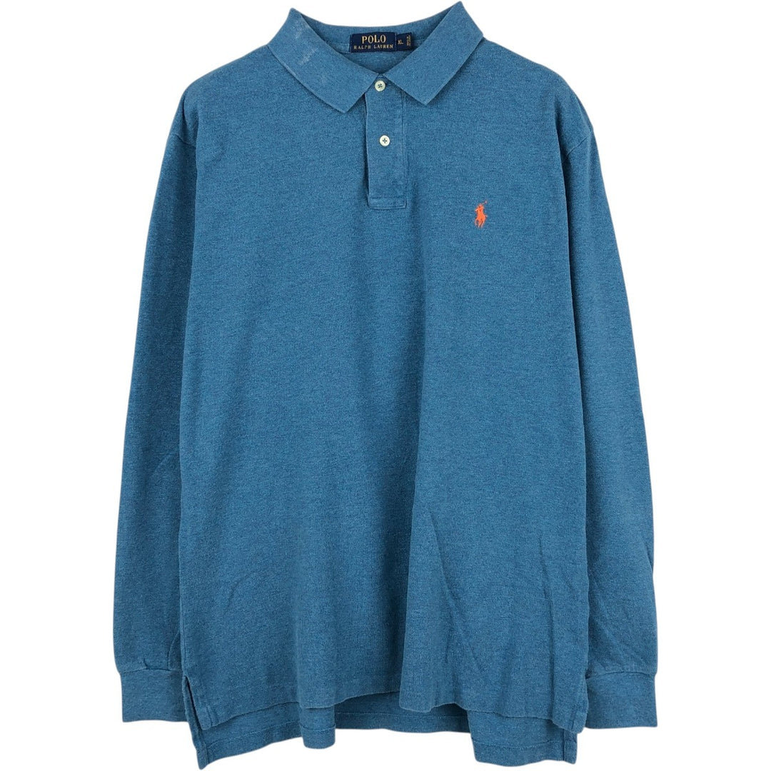 Ralph Lauren POLO RALPH LAUREN Long Sleeve Polo Shirt Men's XL cotton blue type Vintage Second Hand