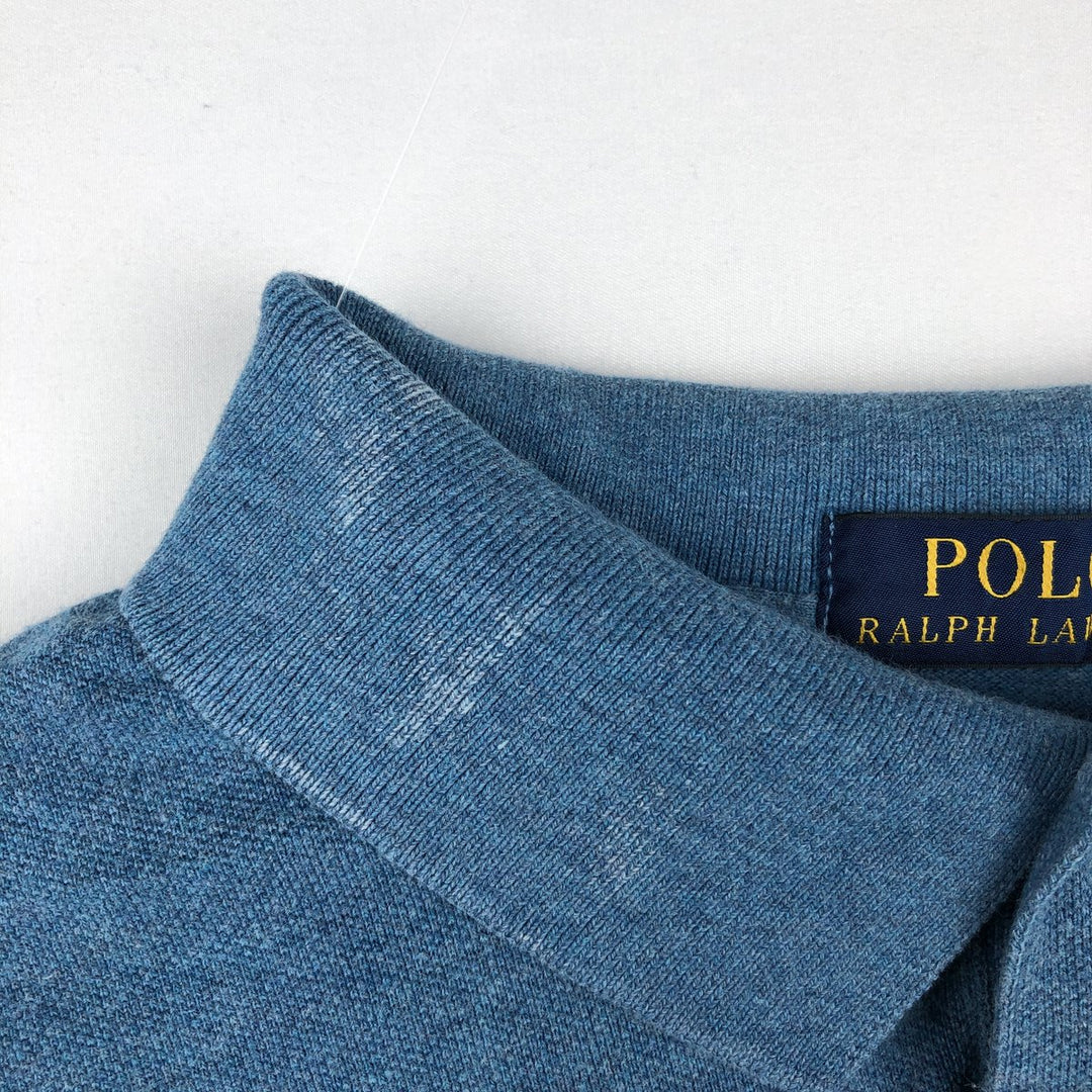 Ralph Lauren POLO RALPH LAUREN Long Sleeve Polo Shirt Men's XL cotton blue type Vintage Second Hand