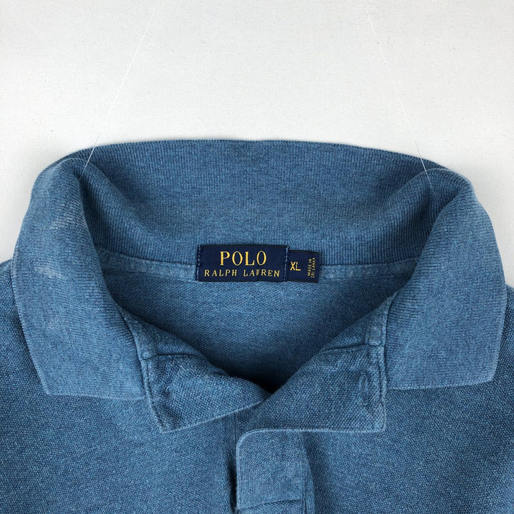 Ralph Lauren POLO RALPH LAUREN Long Sleeve Polo Shirt Men's XL cotton blue type Vintage Second Hand