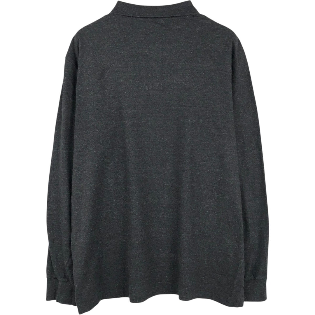 Ralph Lauren POLO RALPH LAUREN Long Sleeve Polo Shirt Men's XL cotton Charcoal Vintage Second Hand