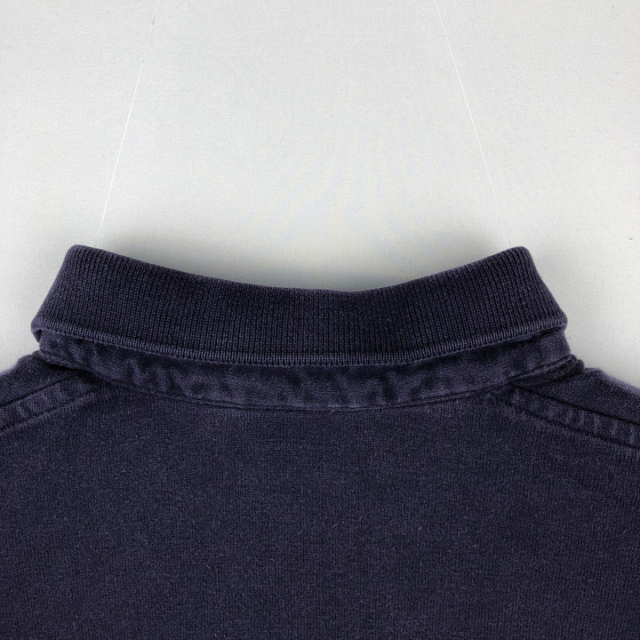 Lacoste striped long-sleeved polo shirt, men's size M (approx.) cotton navy blue type Vintage Second Hand