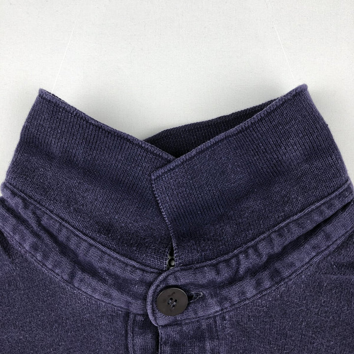 Lacoste striped long-sleeved polo shirt, men's size M (approx.) cotton navy blue type Vintage Second Hand