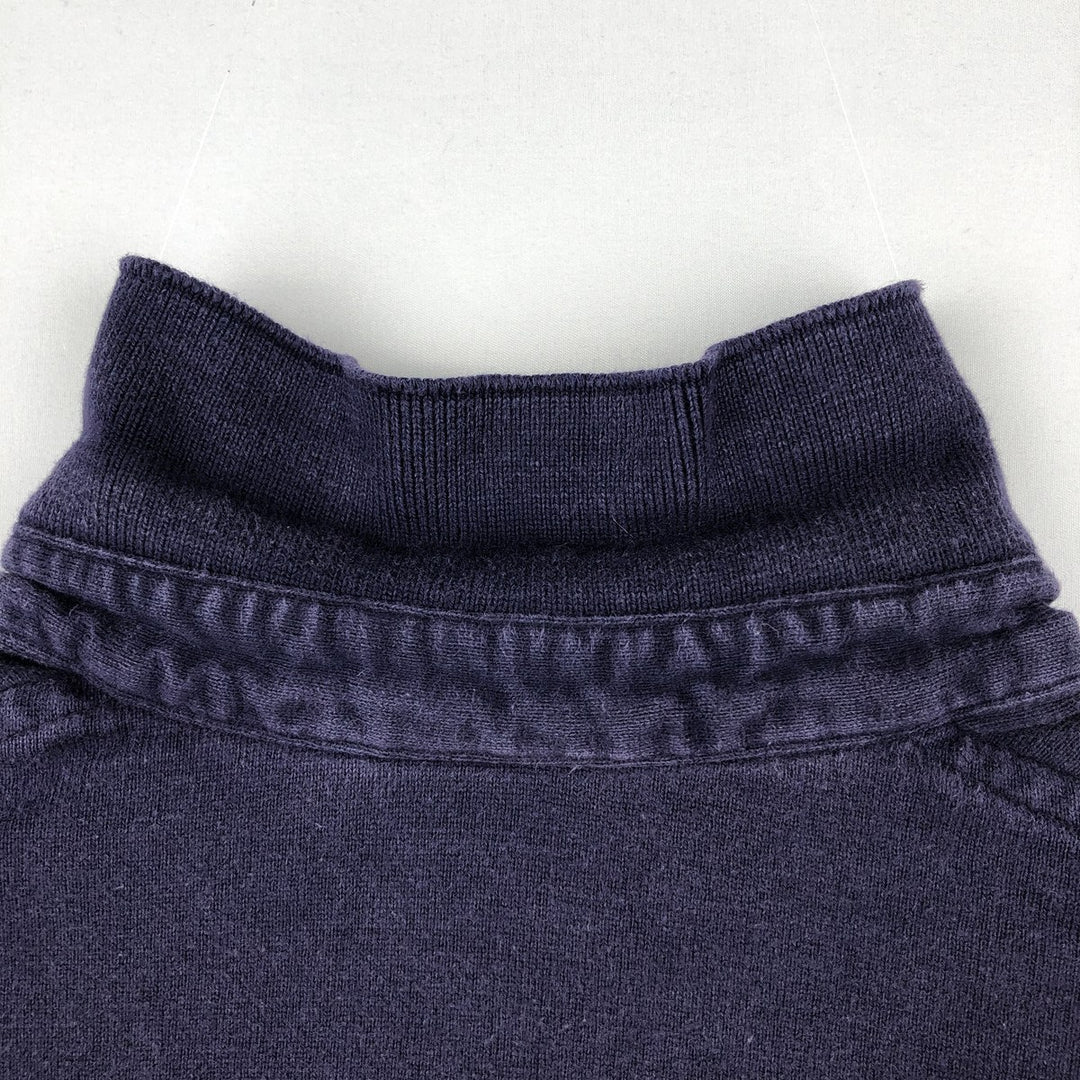 Lacoste striped long-sleeved polo shirt, men's size M (approx.) cotton navy blue type Vintage Second Hand