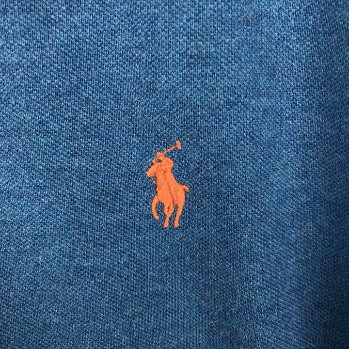 Ralph Lauren POLO RALPH LAUREN long-sleeved polo shirt, men's size L cotton turquoise blue Vintage Second Hand