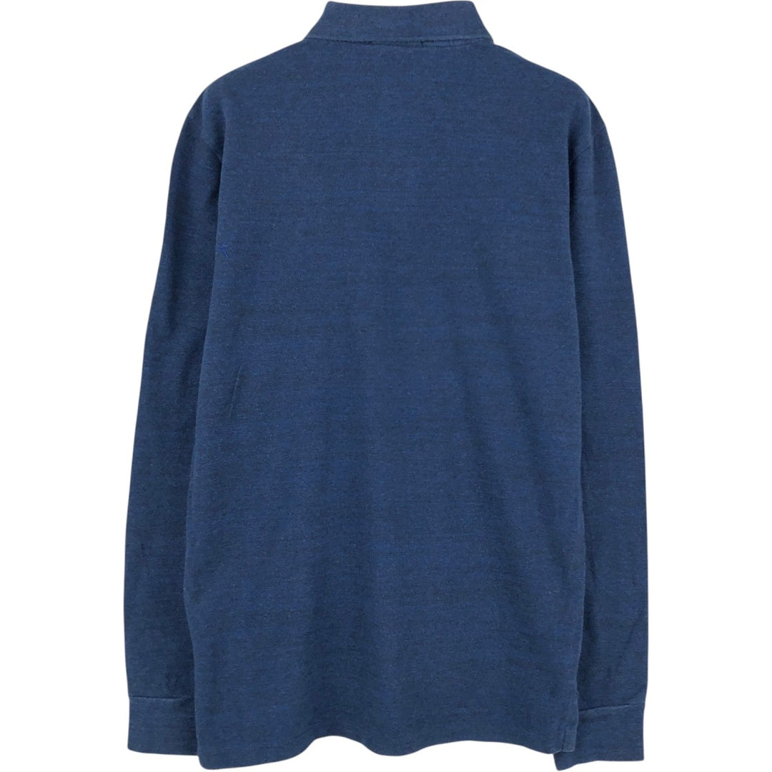 Ralph Lauren SLIM FIT Long-Sleeve Polo Shirt (Men's Size M) cotton navy blue type Vintage Second Hand