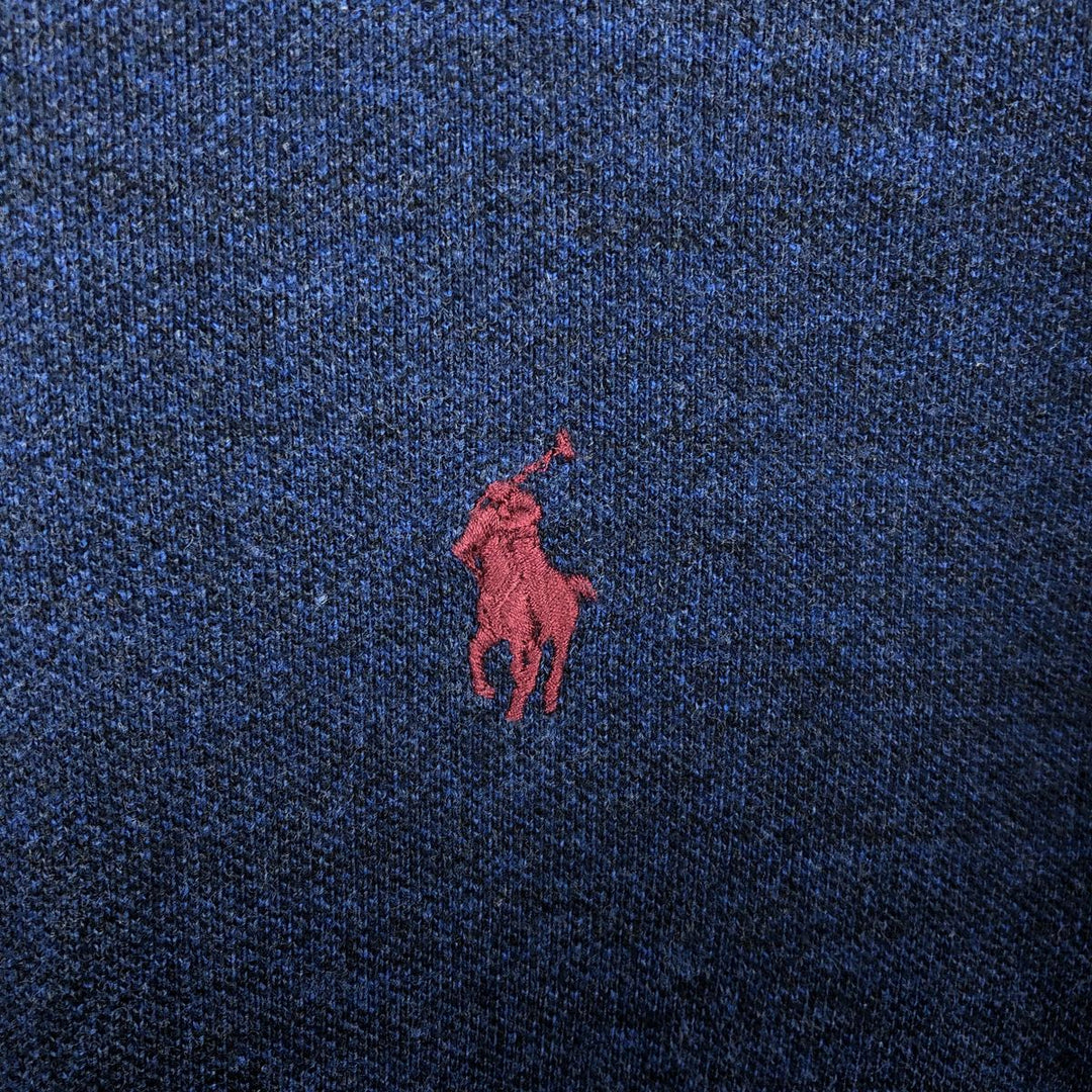 Ralph Lauren SLIM FIT Long-Sleeve Polo Shirt (Men's Size M) cotton navy blue type Vintage Second Hand