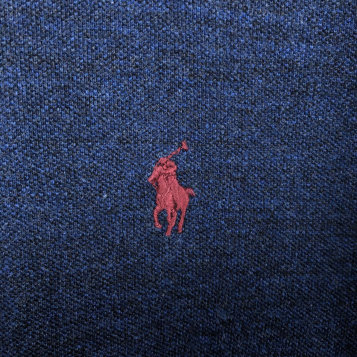 Ralph Lauren SLIM FIT Long-Sleeve Polo Shirt (Men's Size M) cotton navy blue type Vintage Second Hand