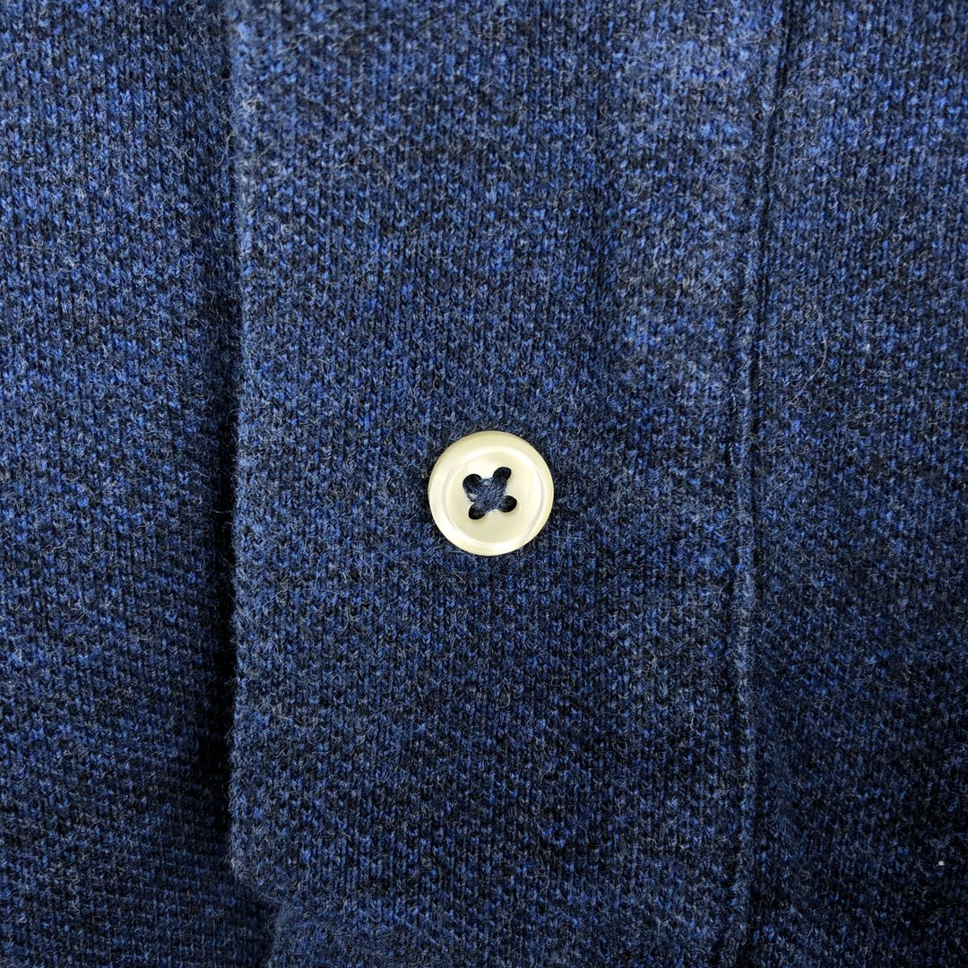 Ralph Lauren SLIM FIT Long-Sleeve Polo Shirt (Men's Size M) cotton navy blue type Vintage Second Hand