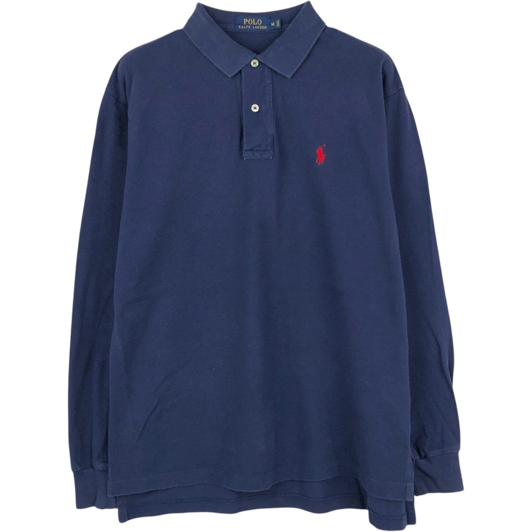 Ralph Lauren POLO RALPH LAUREN Long Sleeve Polo Shirt Men's M unclear navy blue type Vintage Second Hand