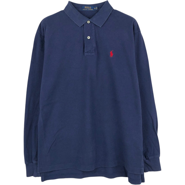 Ralph Lauren POLO RALPH LAUREN Long Sleeve Polo Shirt Men's M unclear navy blue type Vintage Second Hand