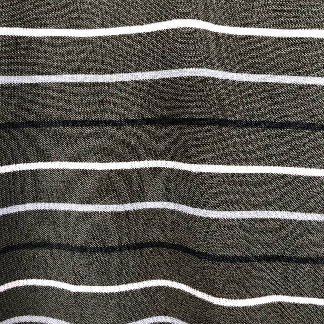 Lacoste long-sleeved striped polo shirt, size 4 (equivalent to men's M). cotton dark green Vintage Second Hand