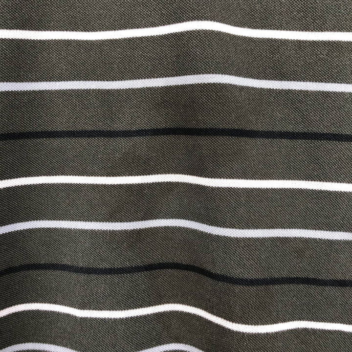 Lacoste long-sleeved striped polo shirt, size 4 (equivalent to men's M). cotton dark green Vintage Second Hand