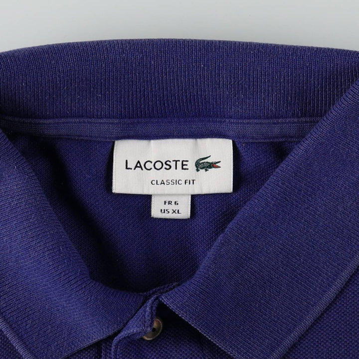 Lacoste Classic Fit Long Sleeve Polo Shirt, Men's Size XL cotton blue type Vintage Second Hand