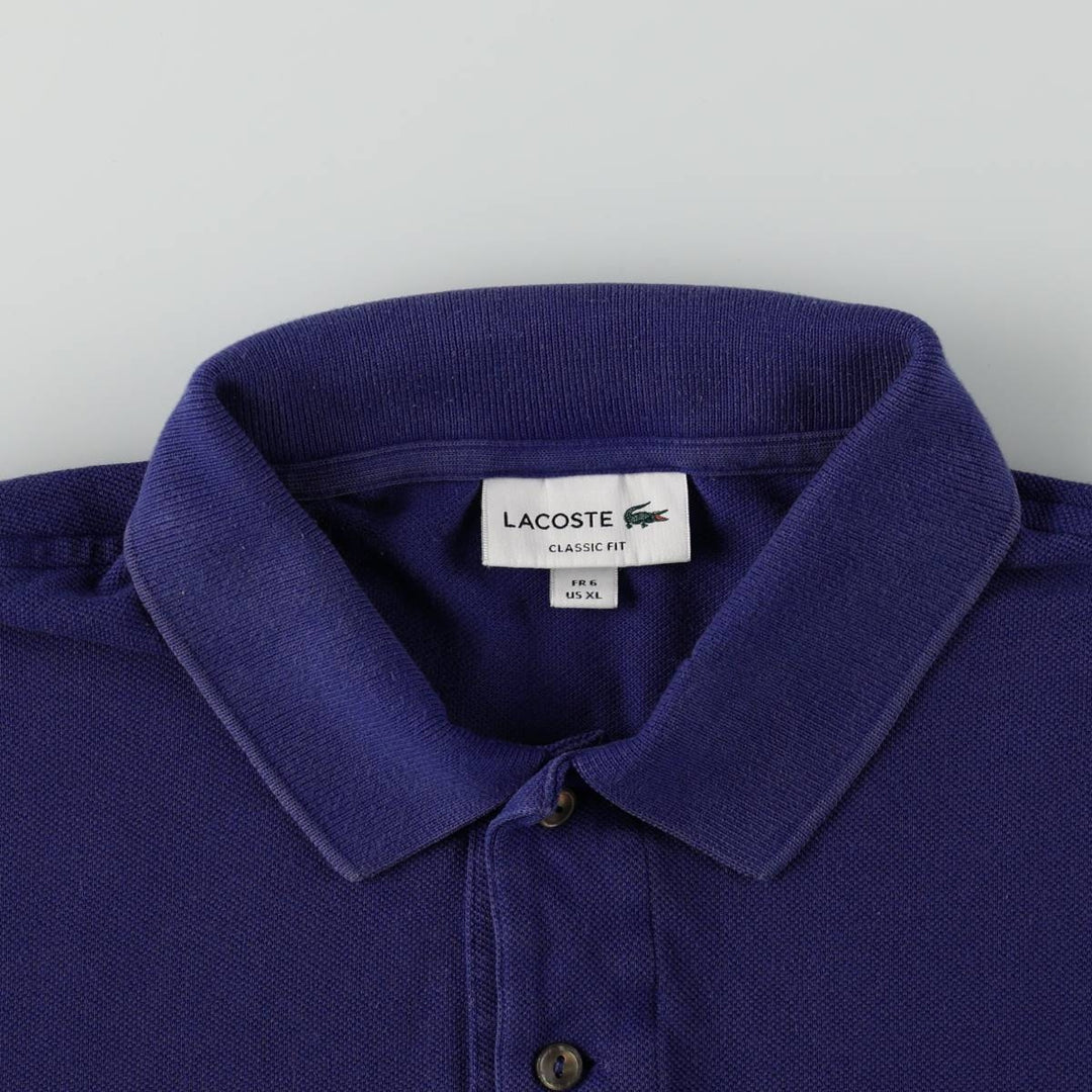 Lacoste Classic Fit Long Sleeve Polo Shirt, Men's Size XL cotton blue type Vintage Second Hand
