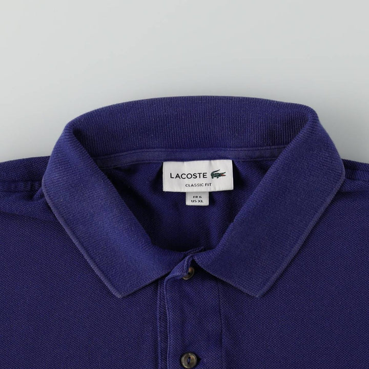 Lacoste Classic Fit Long Sleeve Polo Shirt, Men's Size XL cotton blue type Vintage Second Hand