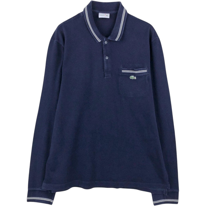 Lacoste LACOSTE Long Sleeve Polo Shirt Size 6 Men's XL cotton navy blue type Vintage Second Hand