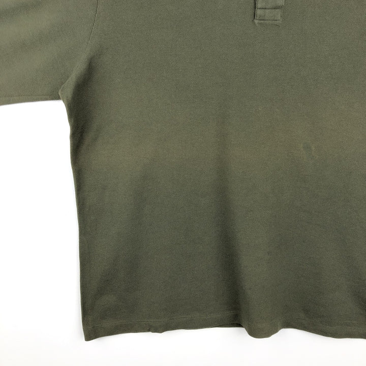 Lacoste French-designed long-sleeved polo shirt, size 7, men's XXL cotton Khaki type Vintage Second Hand