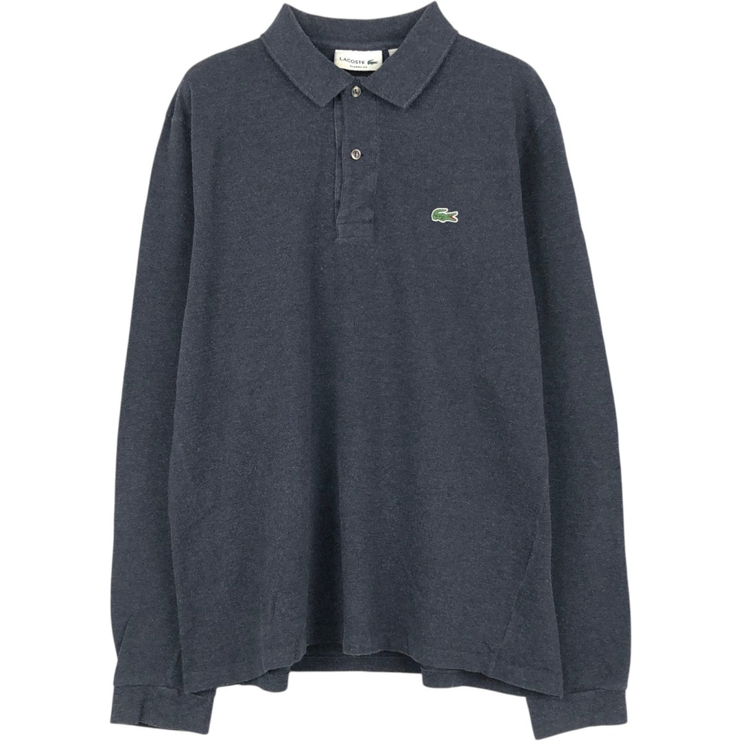 Lacoste long-sleeved polo shirt, men's size M (approx.) cotton Charcoal Vintage Second Hand