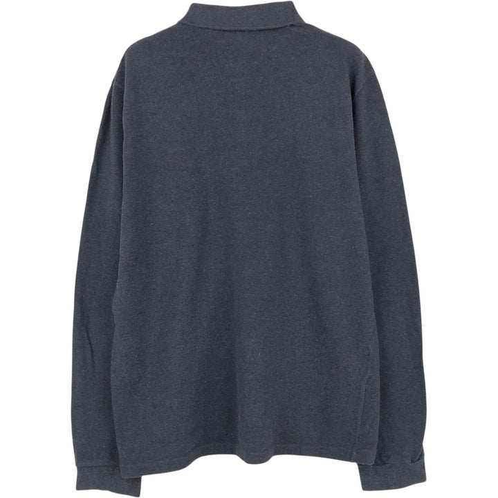 Lacoste long-sleeved polo shirt, men's size M (approx.) cotton Charcoal Vintage Second Hand