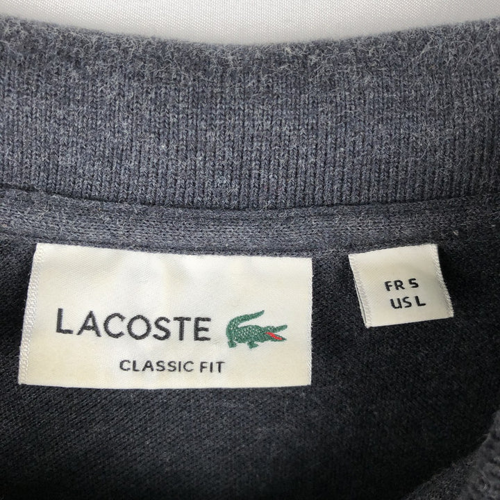 Lacoste long-sleeved polo shirt, men's size M (approx.) cotton Charcoal Vintage Second Hand