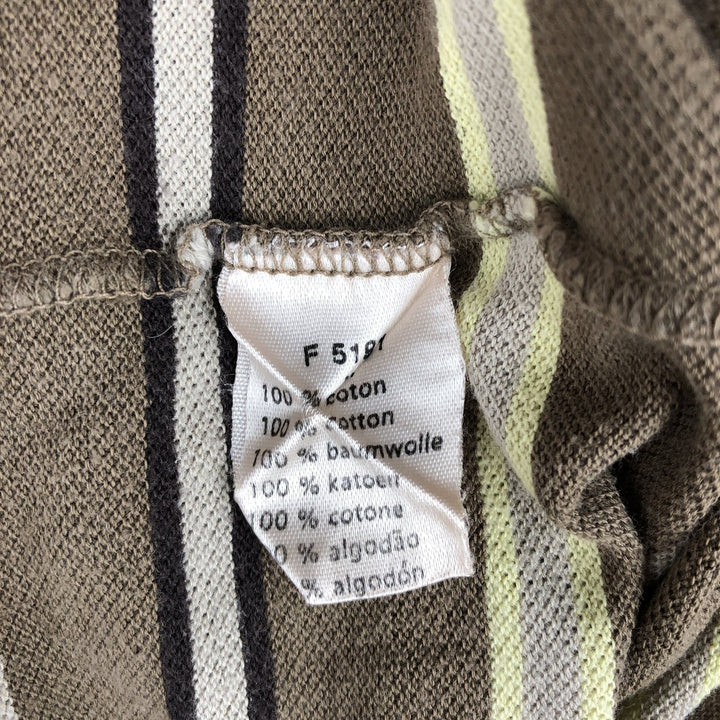 Lacoste LACOSTE Long Sleeve Striped Polo Shirt Size 6 Men's XL cotton Khaki type sage green Vintage Second Hand