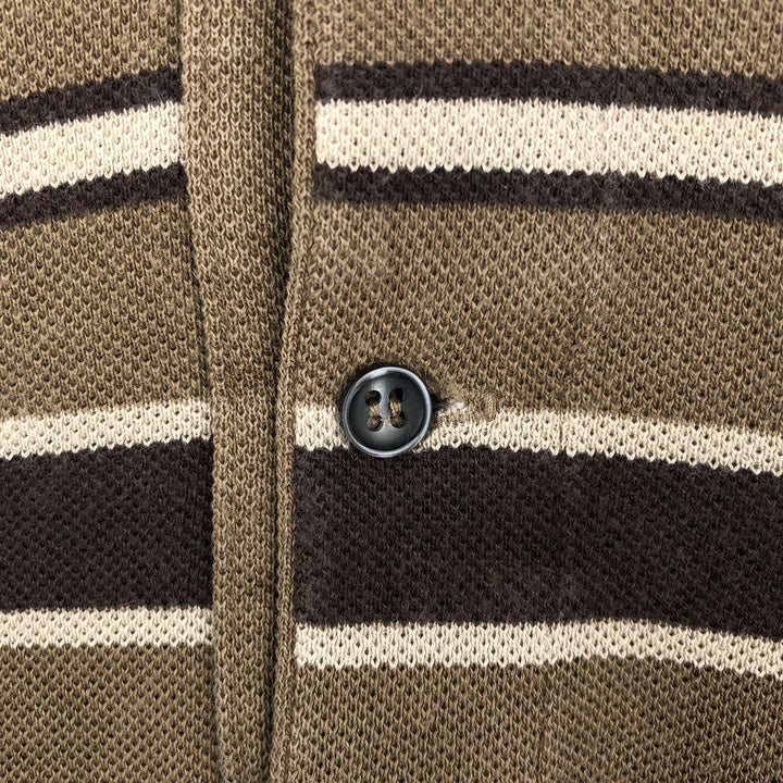 Lacoste LACOSTE Long Sleeve Striped Polo Shirt Size 6 Men's XL cotton Khaki type sage green Vintage Second Hand