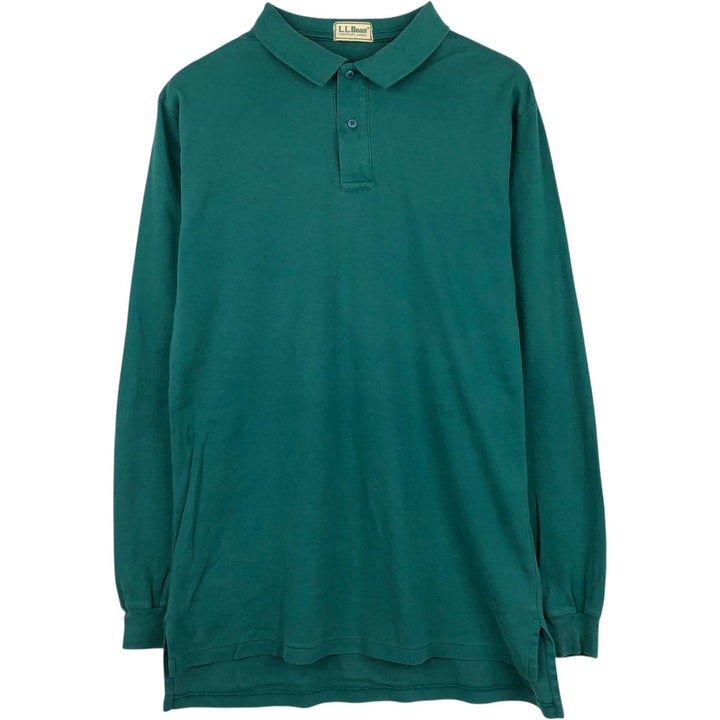 Vintage 1990'S LLBean long-sleeved polo shirt, men's size M (approx.). unclear green type Vintage Second Hand