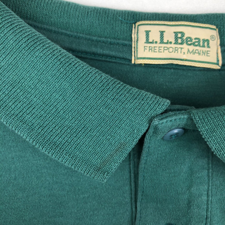 Vintage 1990'S LLBean long-sleeved polo shirt, men's size M (approx.). unclear green type Vintage Second Hand