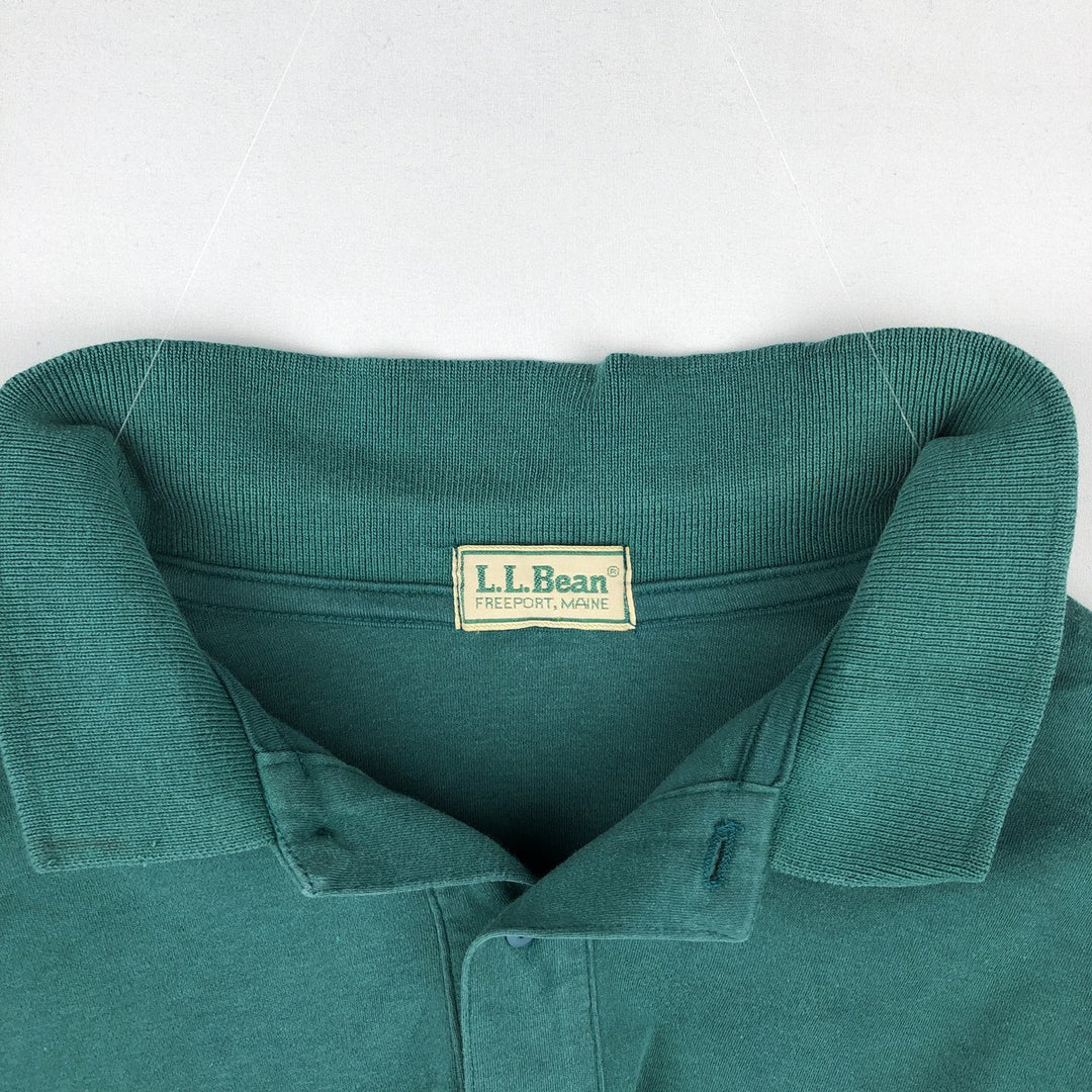 Vintage 1990'S LLBean long-sleeved polo shirt, men's size M (approx.). unclear green type Vintage Second Hand