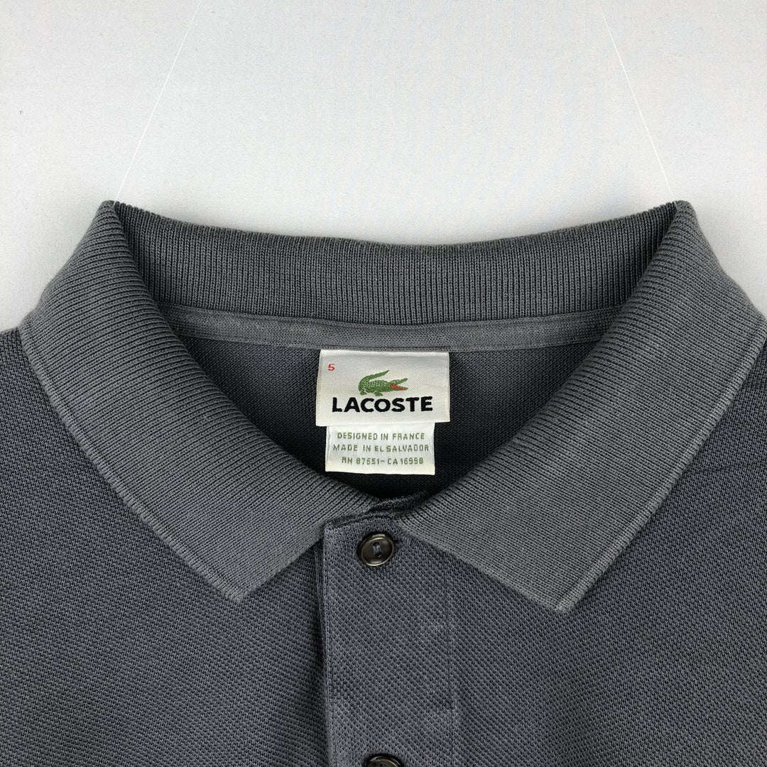 Lacoste LACOSTE Long Sleeve Polo Shirt Size 5 (Men's Size L) cotton Charcoal Vintage Second Hand
