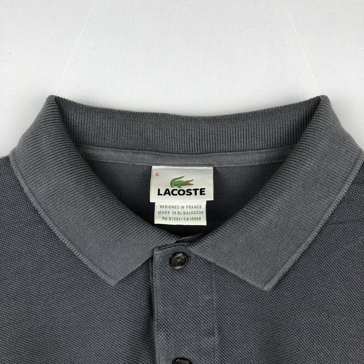 Lacoste LACOSTE Long Sleeve Polo Shirt Size 5 (Men's Size L) cotton Charcoal Vintage Second Hand