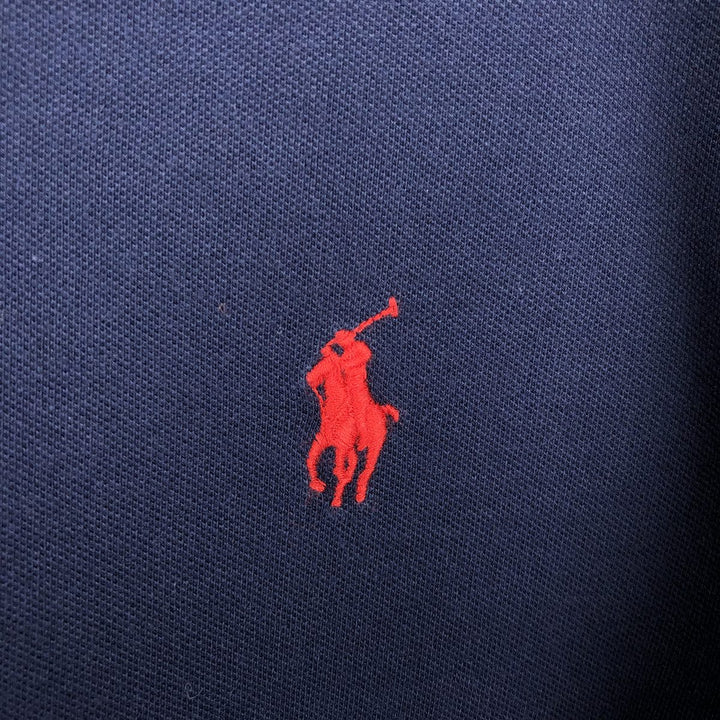 Ralph Lauren POLO GOLF PRO FIT long-sleeved polo shirt, men's size XL (approx.) cotton navy blue type Vintage Second Hand