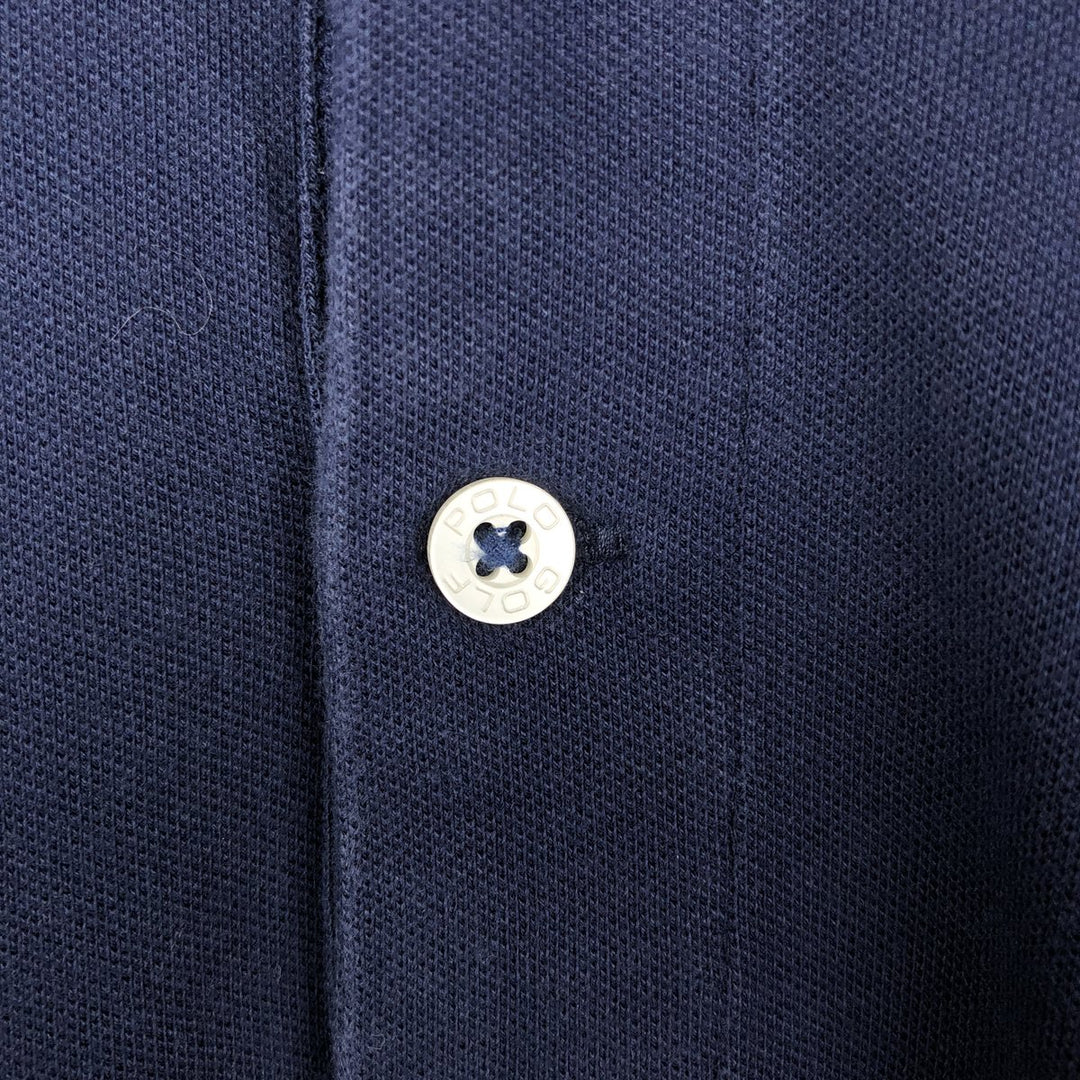 Ralph Lauren POLO GOLF PRO FIT long-sleeved polo shirt, men's size XL (approx.) cotton navy blue type Vintage Second Hand