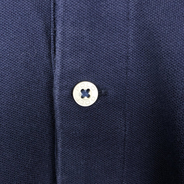 Ralph Lauren POLO GOLF PRO FIT long-sleeved polo shirt, men's size XL (approx.) cotton navy blue type Vintage Second Hand
