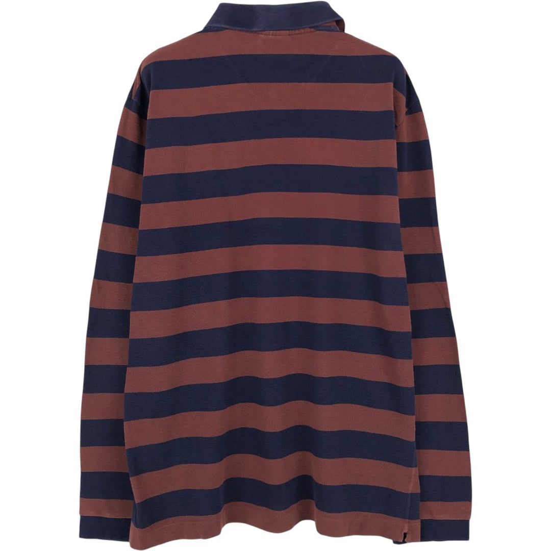 Lacoste LACOSTE Long Sleeve Striped Polo Shirt Size 6 Men's XL cotton brown type Vintage Second Hand