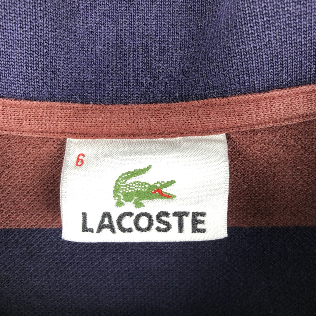 Lacoste LACOSTE Long Sleeve Striped Polo Shirt Size 6 Men's XL cotton brown type Vintage Second Hand