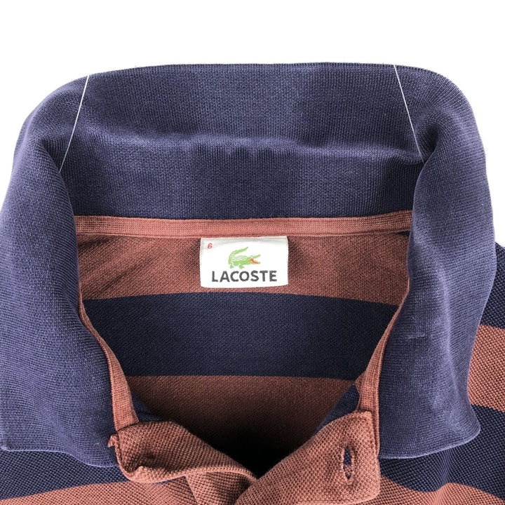 Lacoste LACOSTE Long Sleeve Striped Polo Shirt Size 6 Men's XL cotton brown type Vintage Second Hand