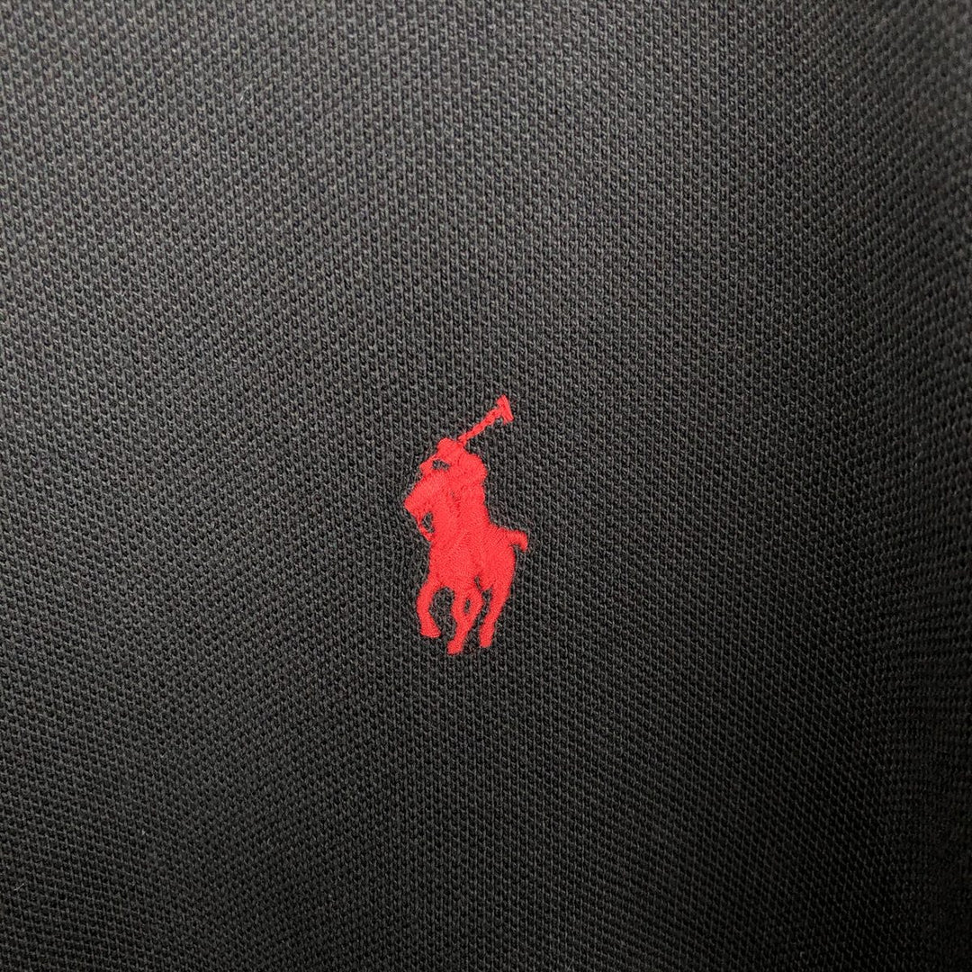 Ralph Lauren POLO RALPH LAUREN long-sleeved polo shirt, men's size L cotton black type Vintage Second Hand