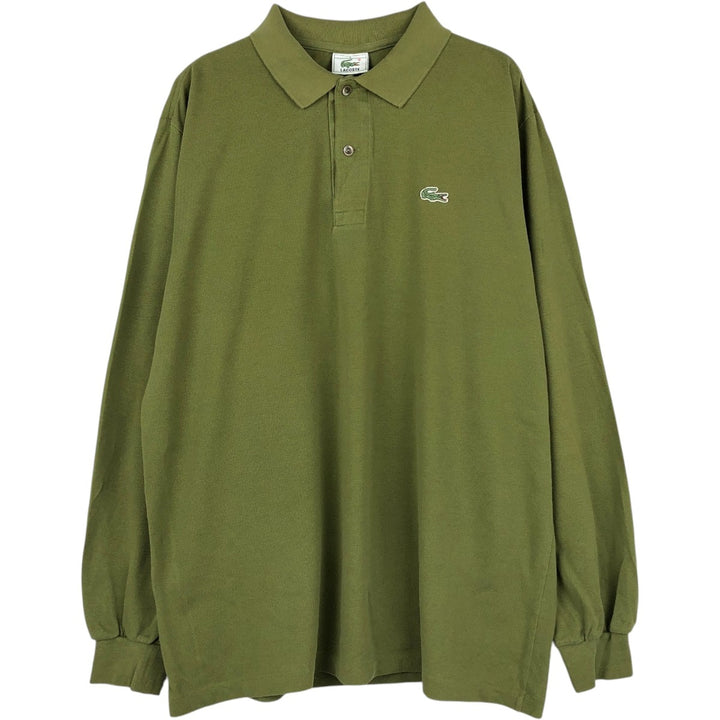Lacoste LACOSTE Long Sleeve Polo Shirt Size 5 (Men's Size L) cotton Khaki type Vintage Second Hand