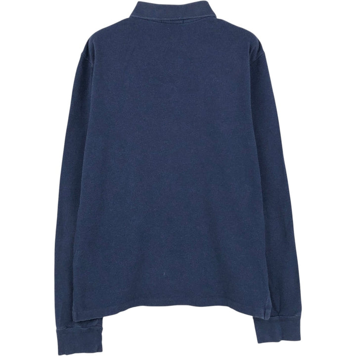 Ralph Lauren CUSTOM SLIM FIT Long-Sleeve Polo Shirt, Men's Size M (approx.) cotton navy blue type Vintage Second Hand