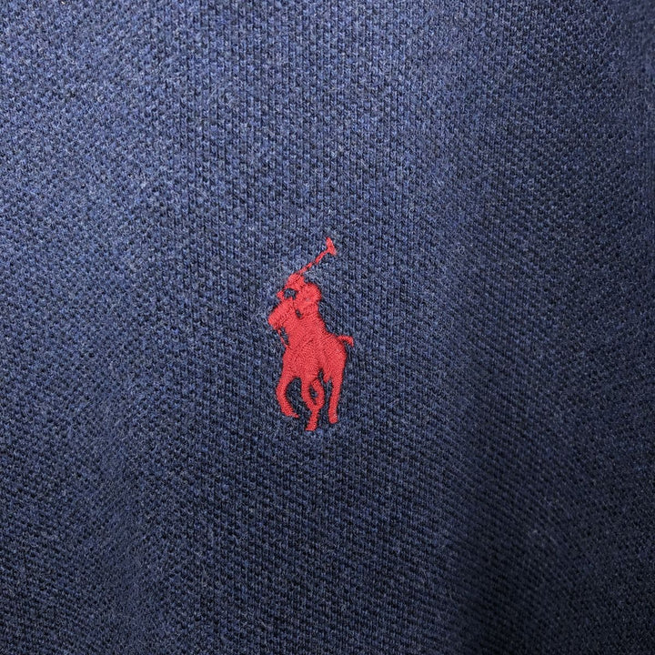 Ralph Lauren CUSTOM SLIM FIT Long-Sleeve Polo Shirt, Men's Size M (approx.) cotton navy blue type Vintage Second Hand