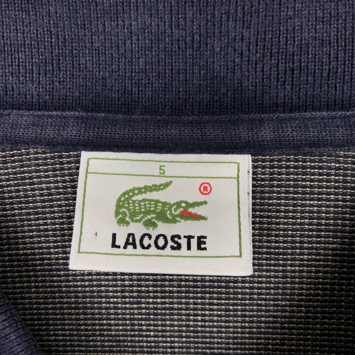 Lacoste LACOSTE all-over print long-sleeved polo shirt, size 5, equivalent to men's L. cotton navy blue type Vintage Second Hand