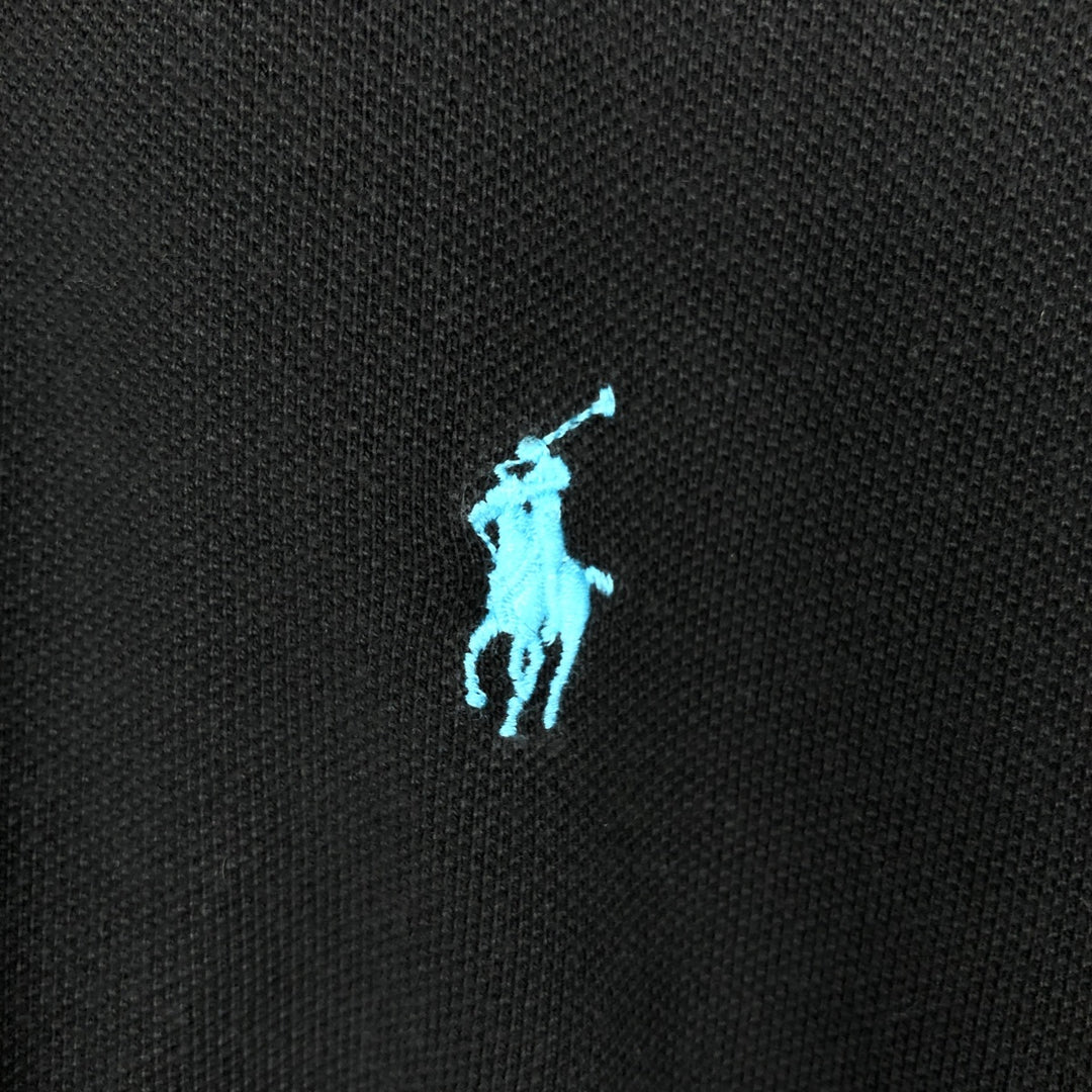 Ralph Lauren POLO RALPH LAUREN long-sleeved polo shirt, men's size L cotton black type Vintage Second Hand