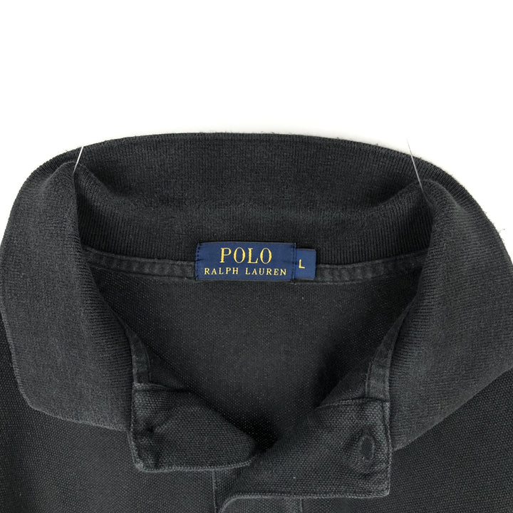 Ralph Lauren POLO RALPH LAUREN long-sleeved polo shirt, men's size L cotton black type Vintage Second Hand