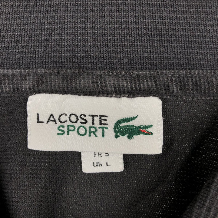 Lacoste Sport Long-Sleeve Polo Shirt, FR 5 (US L, equivalent to men's L) cotton Charcoal Vintage Second Hand